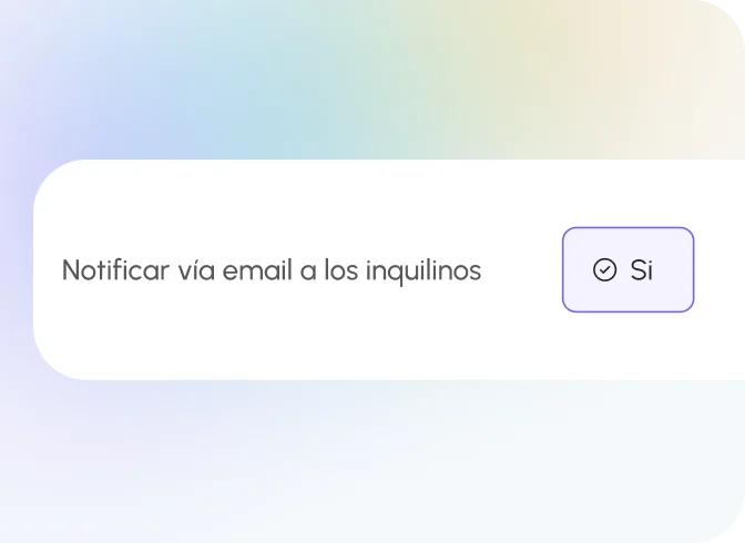 Notificar a los inquilinos por email