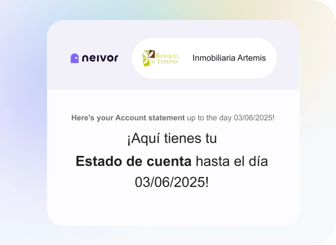 Correo con estado de cuenta