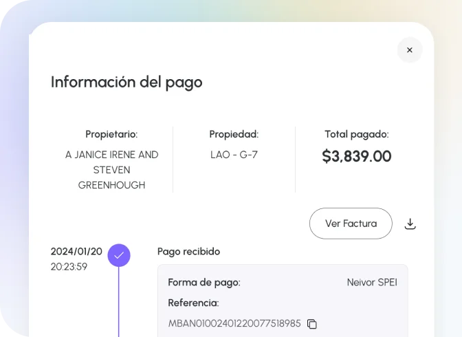 Descripción de resumen de pagos