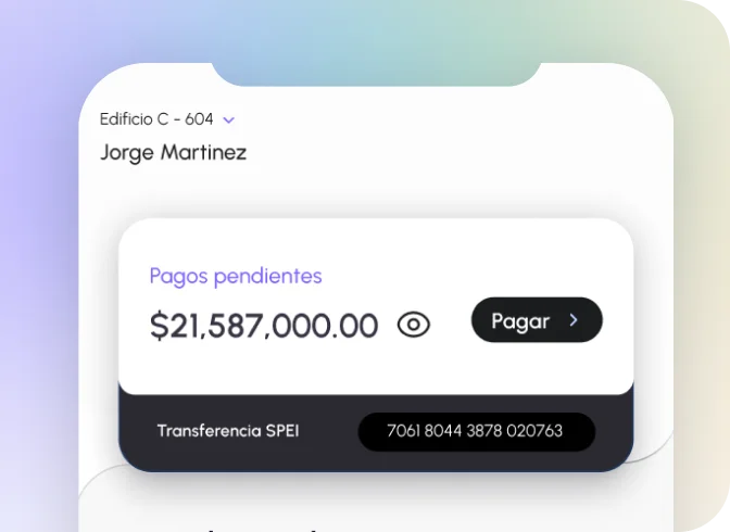 opción para pagar y una CLABE de transferencia SPEI: