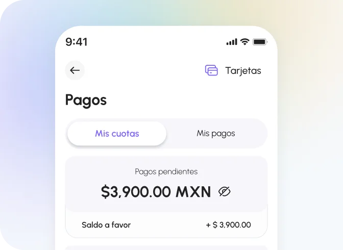 Modulo de pagos en el app de Neivor