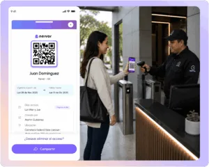 El residente genera QR configurables para sus visitantes
